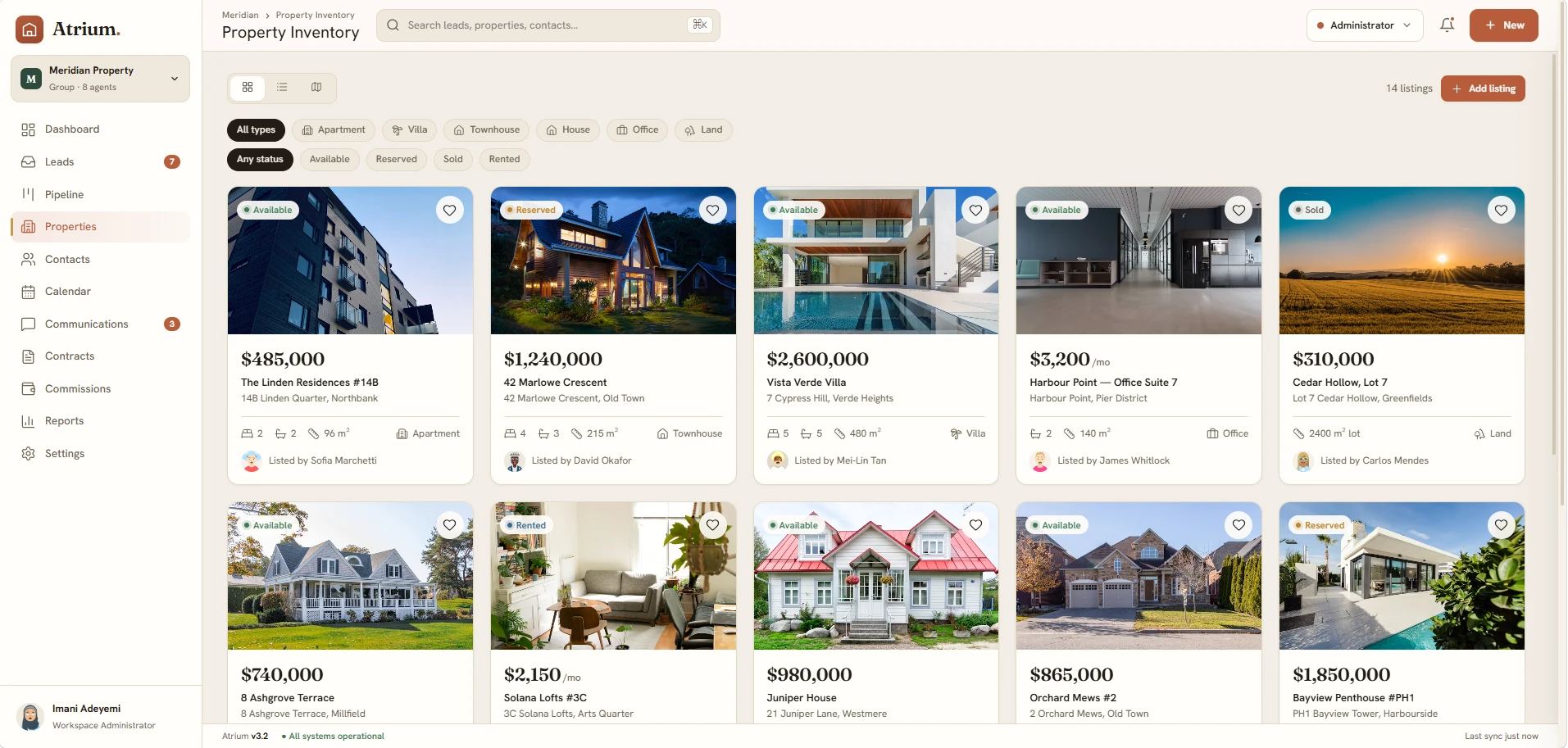 Atrium – A Real Estate CRM Platform