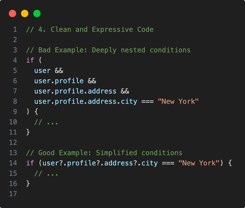 Write clean and expressive code