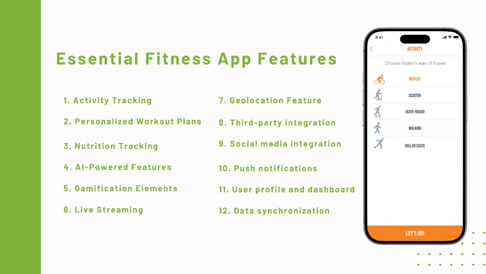 fitness app features