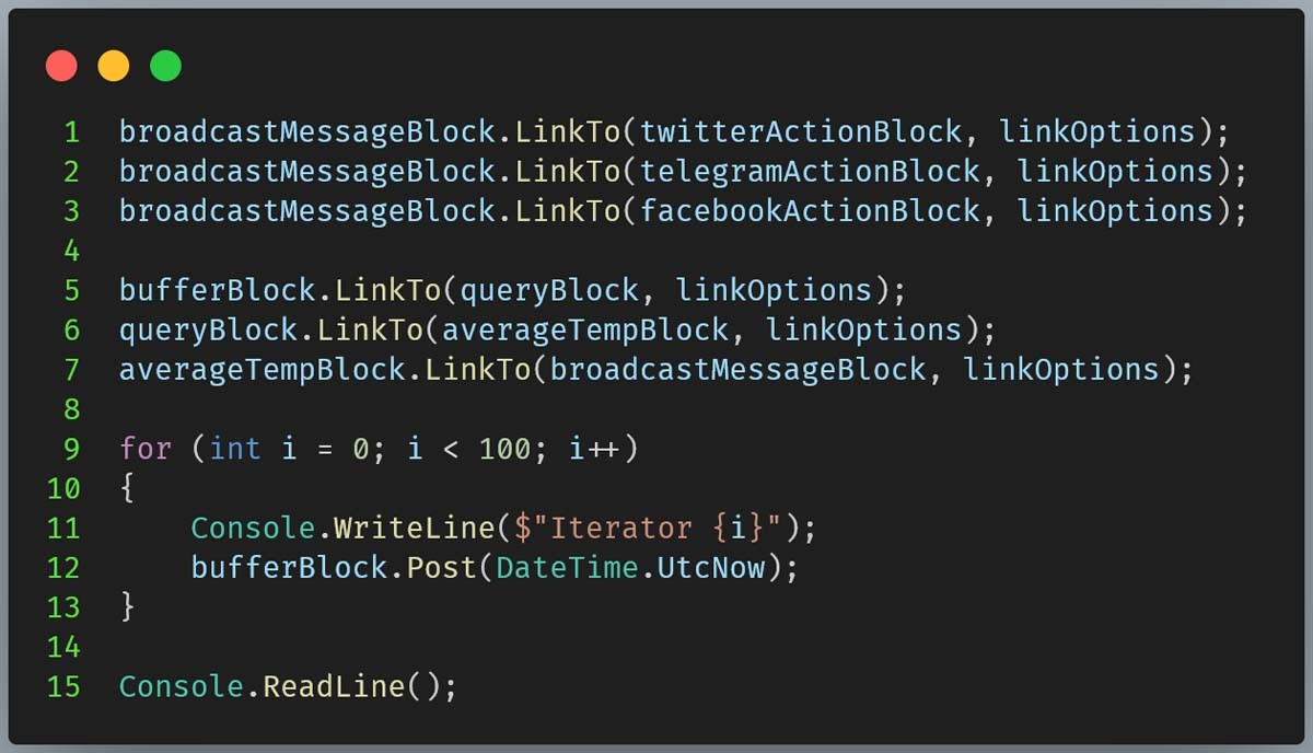 Figure 15: Link all the blocks and run the application