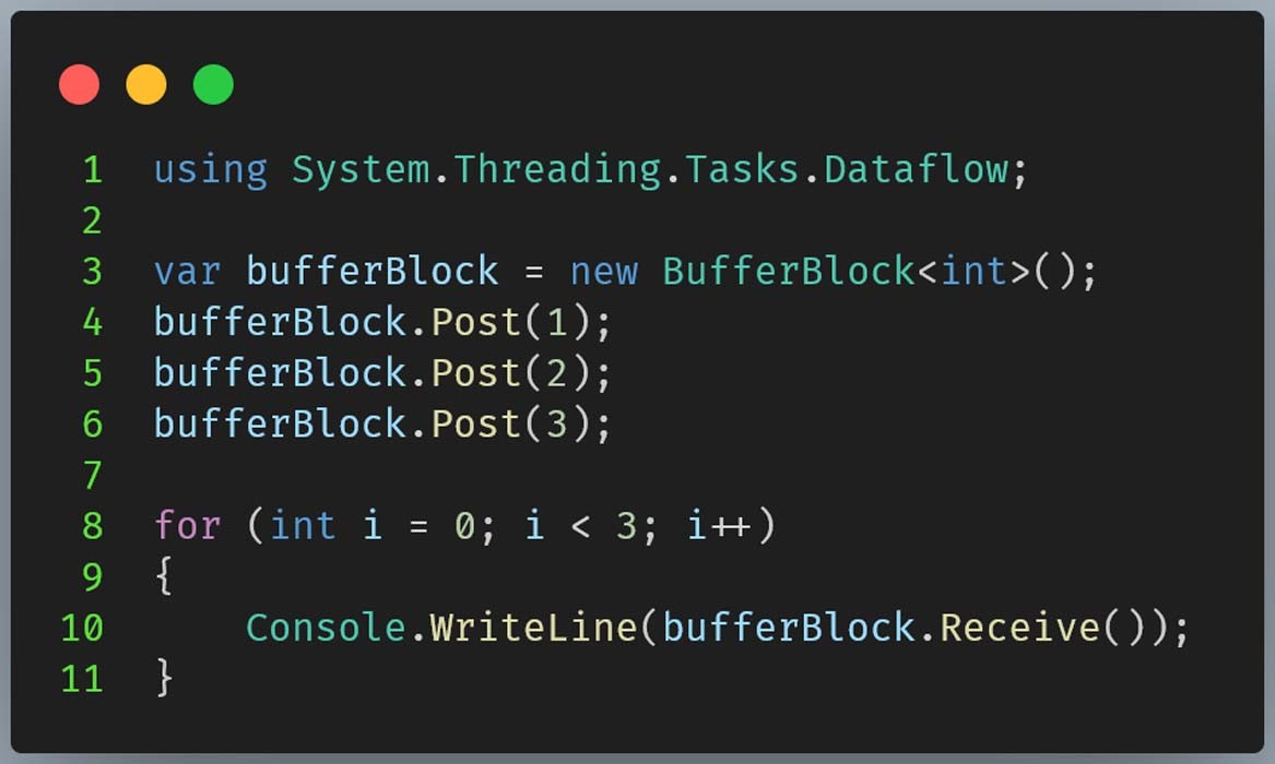 Figure 7: Example of using BufferBlock