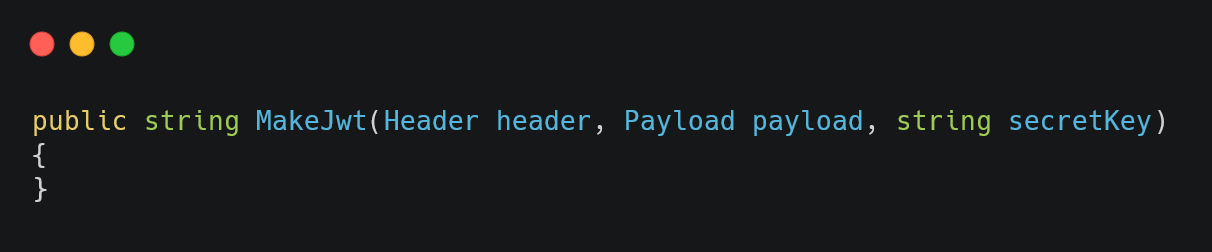 Figure 03: Define the method’s signature for generating the JWT.