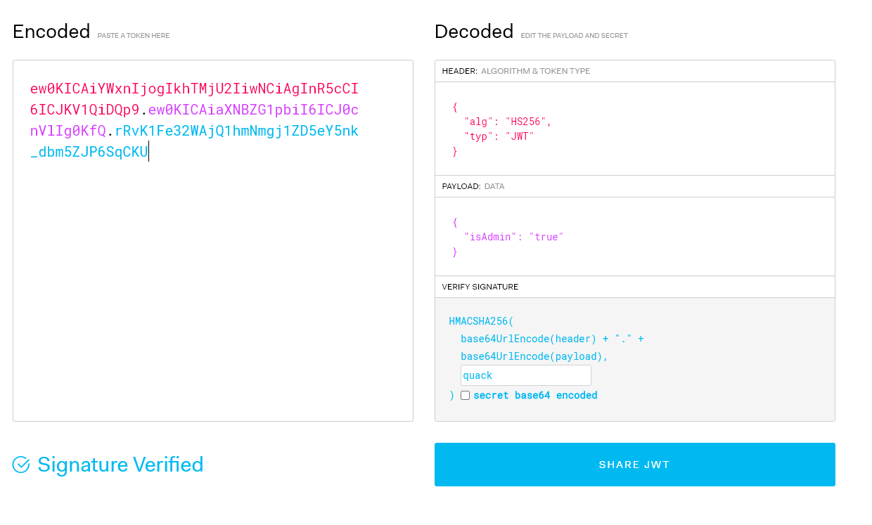 Figure 08: Verifying our generated JWT using jwt.io