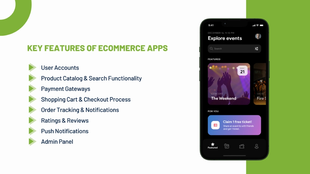 key features of ecommerce app