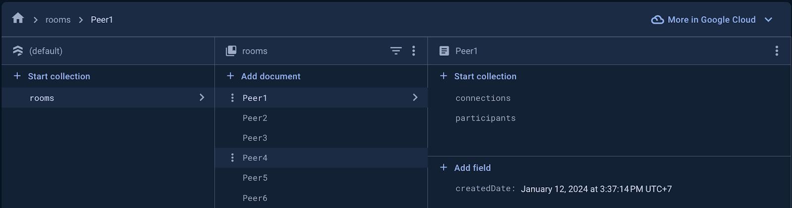 Setup Signaling server structure with Firebase Firestore