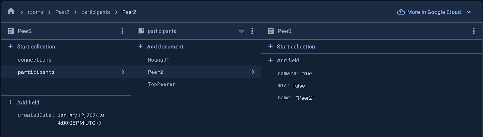 Setup Signaling server structure with Firebase Firestore