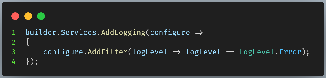 Figure 04: Log filter