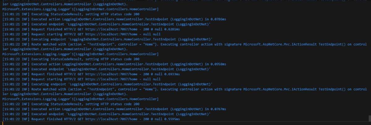 Figure 08: Serilog console output